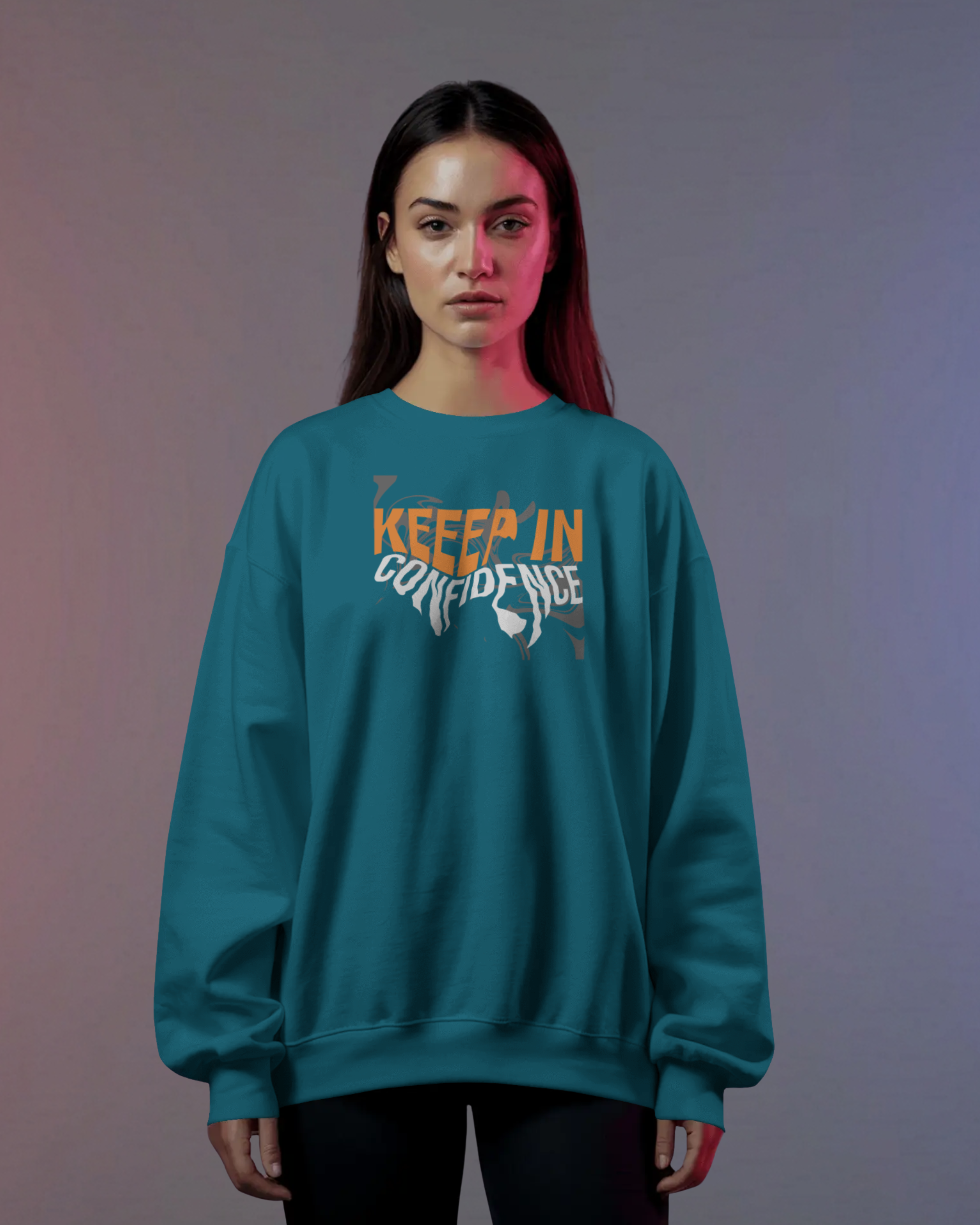 CONFIDENCE Sweatshirt (Vrystal Teal)