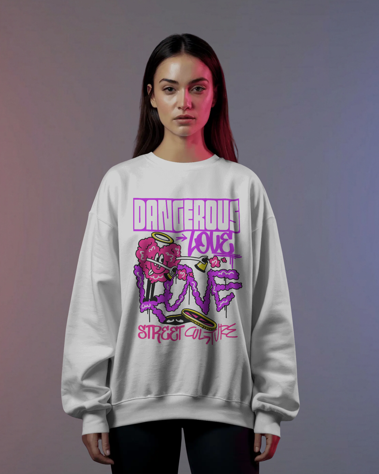 DANGEROUS Sweatshirt (White)