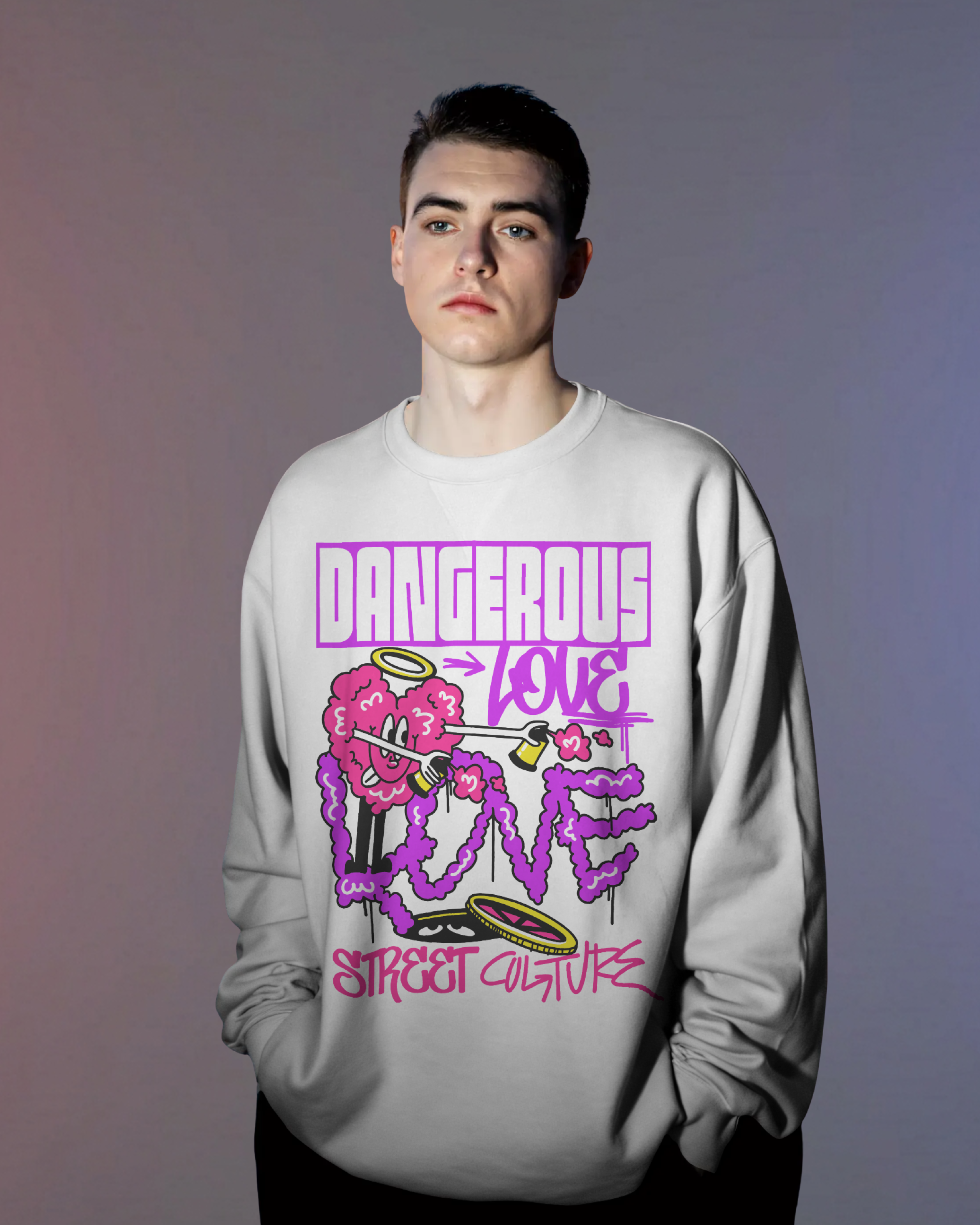 DANGEROUS Sweatshirt (White)