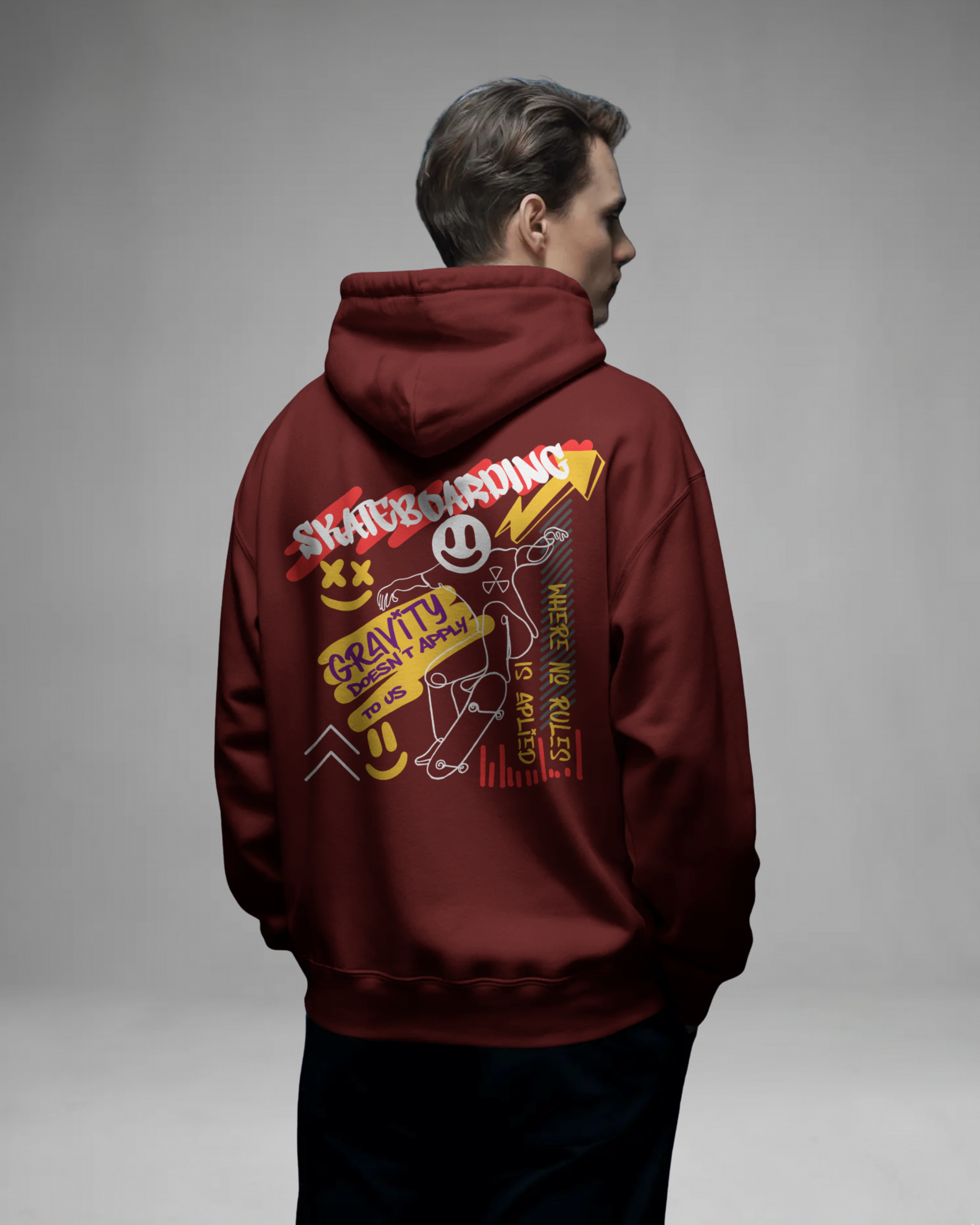 SKATEBOARD Hoodie (Maroon)