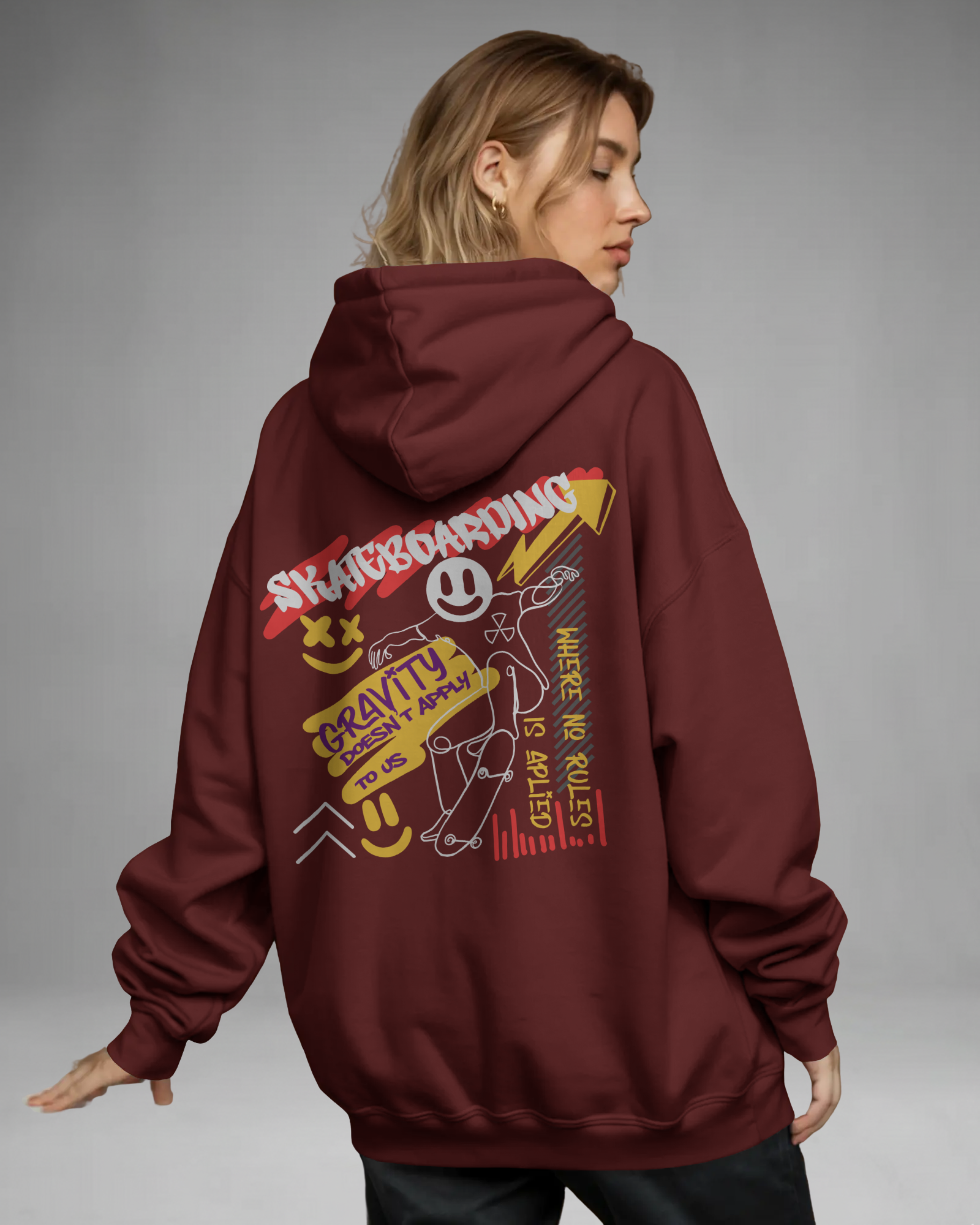 SKATEBOARD Hoodie (Maroon)