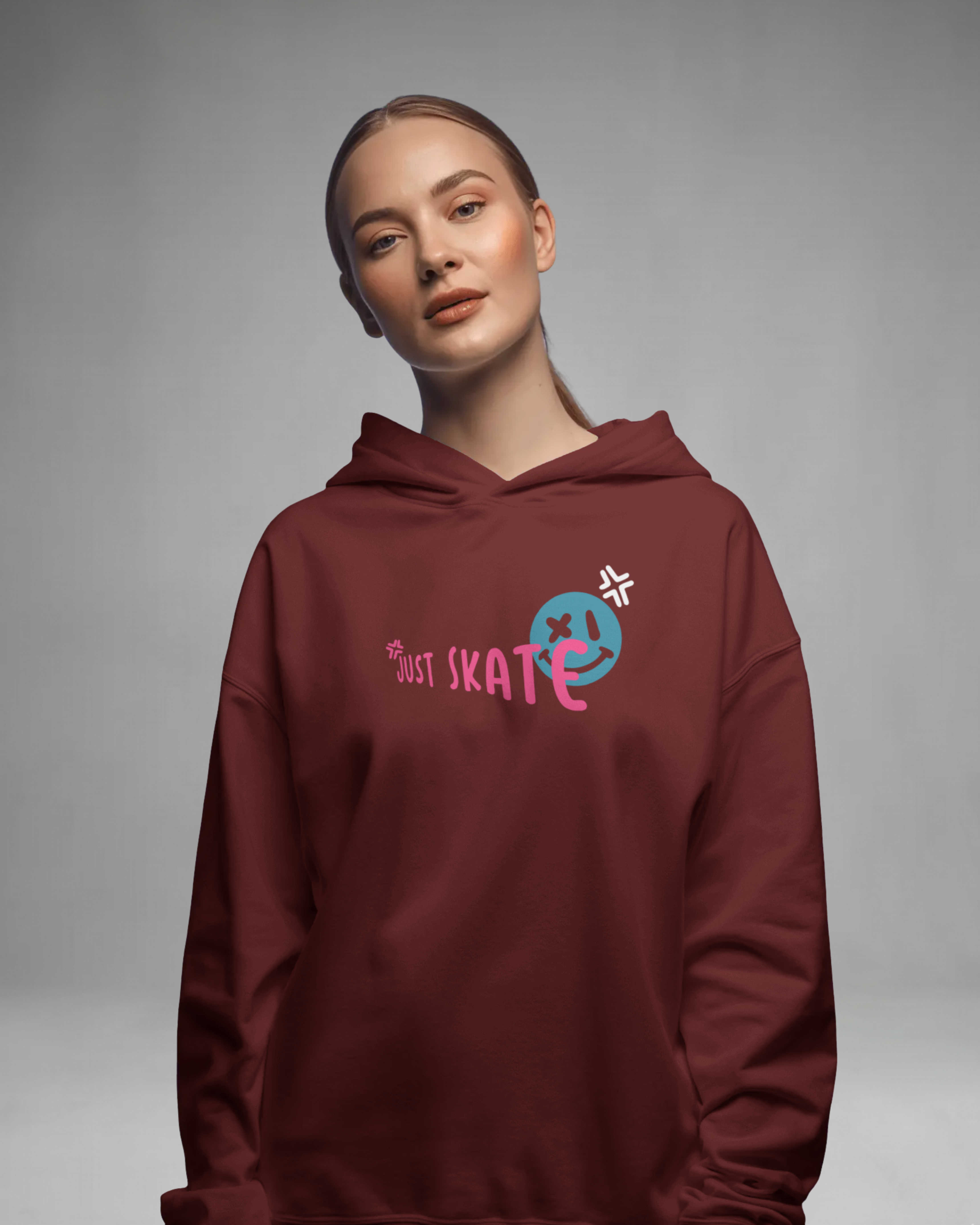 JUST SKATE Hoodie (Maroon)