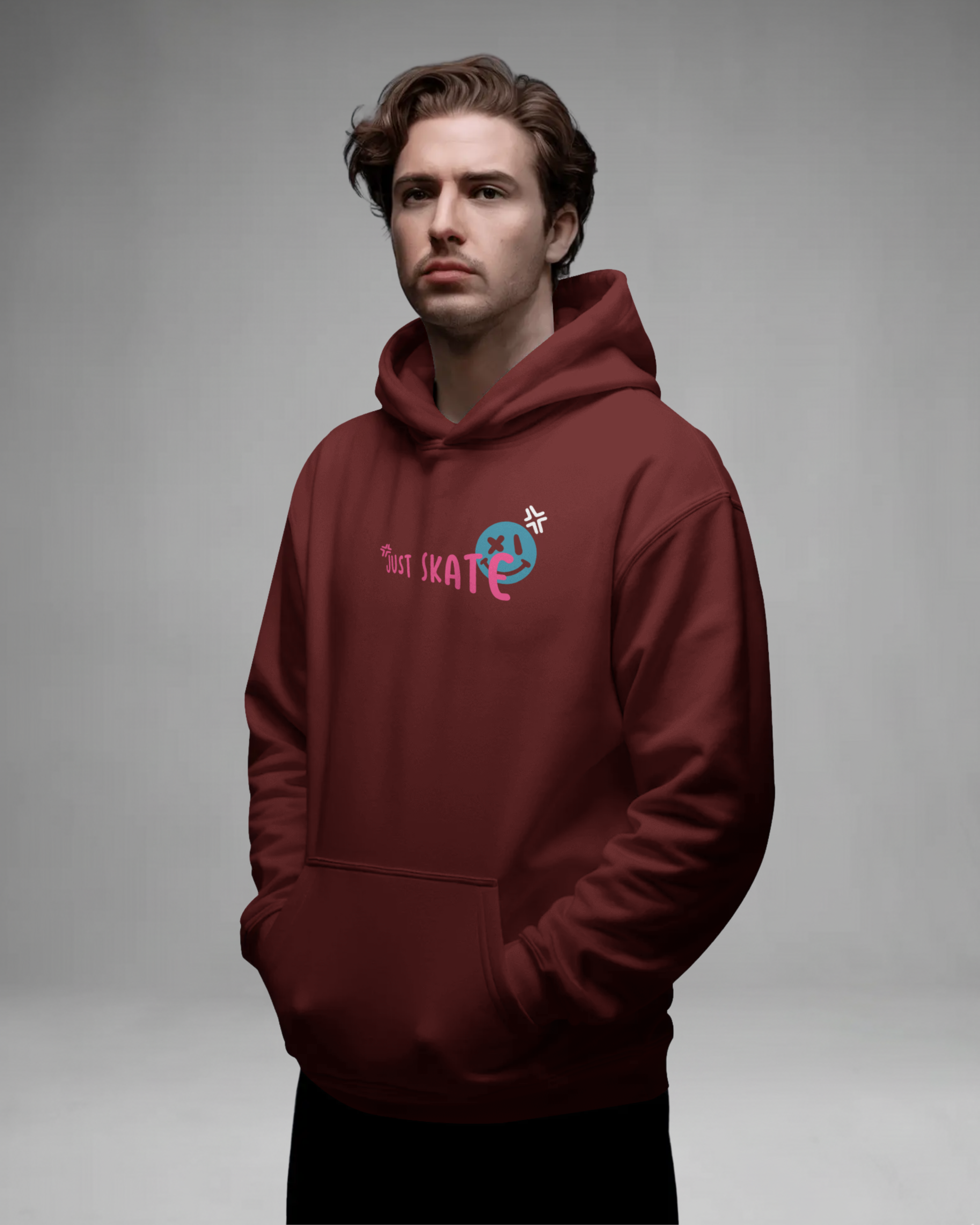 JUST SKATE Hoodie (Maroon)