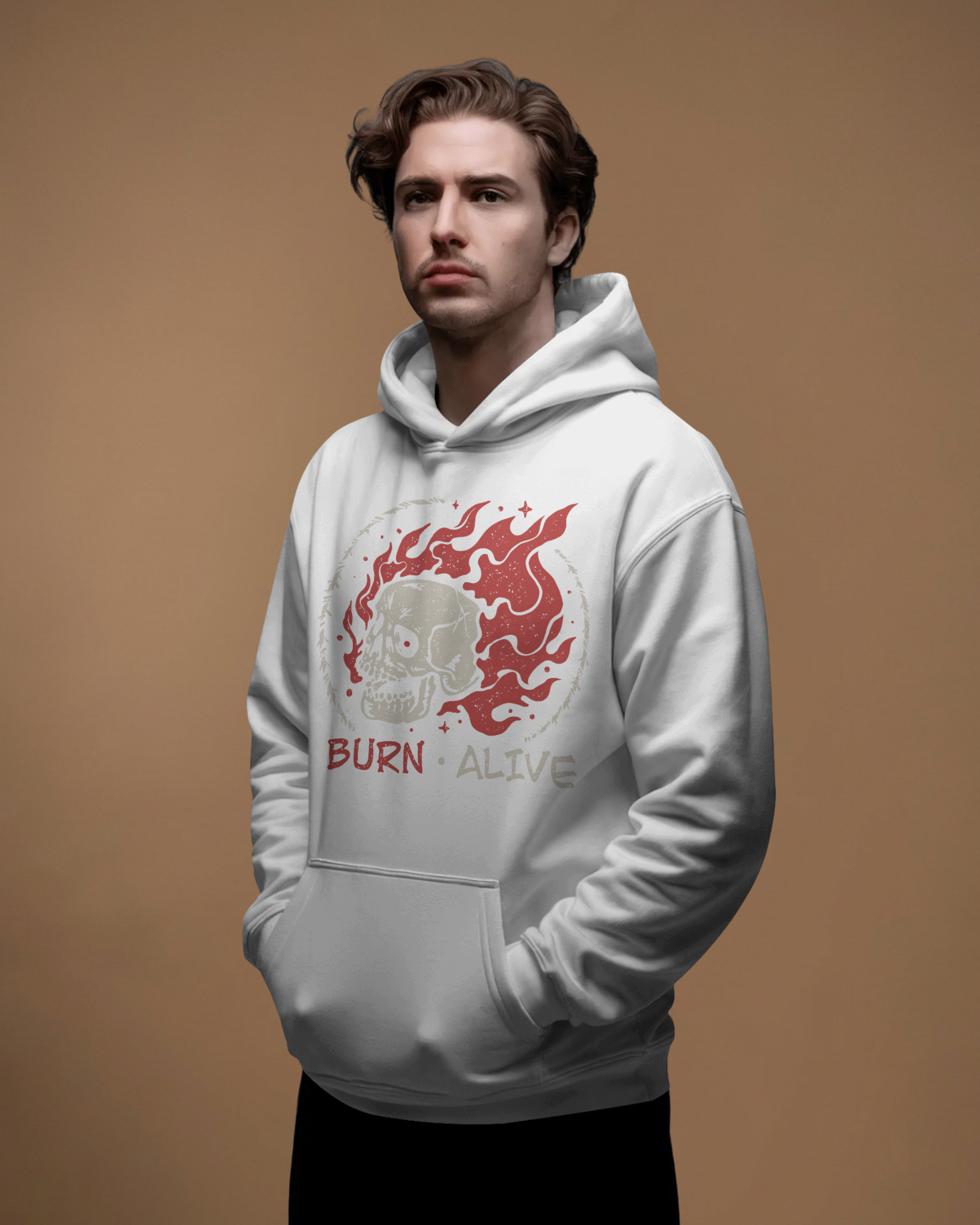 BURN ALIVE Hoodie (White)