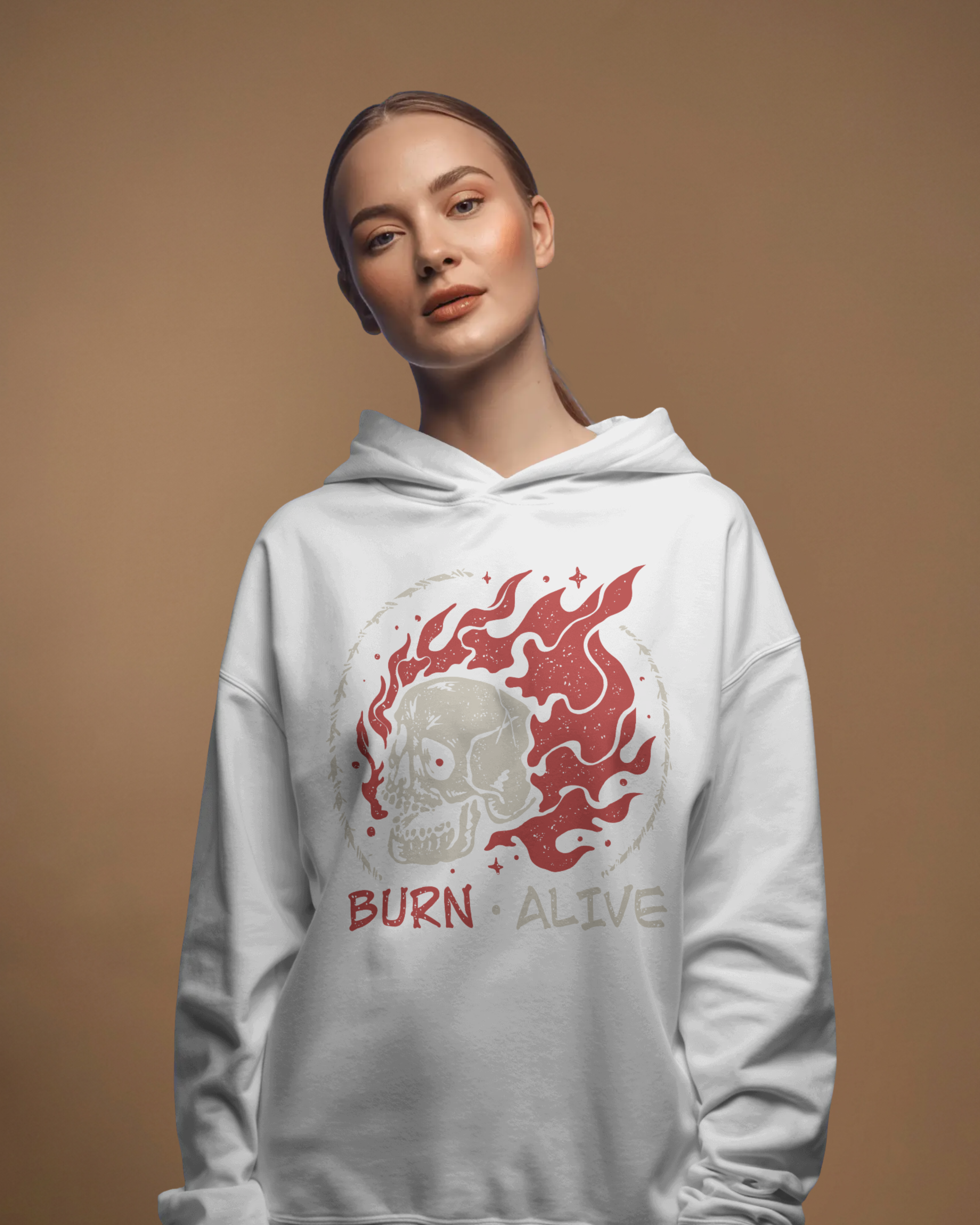 BURN ALIVE Hoodie (White)