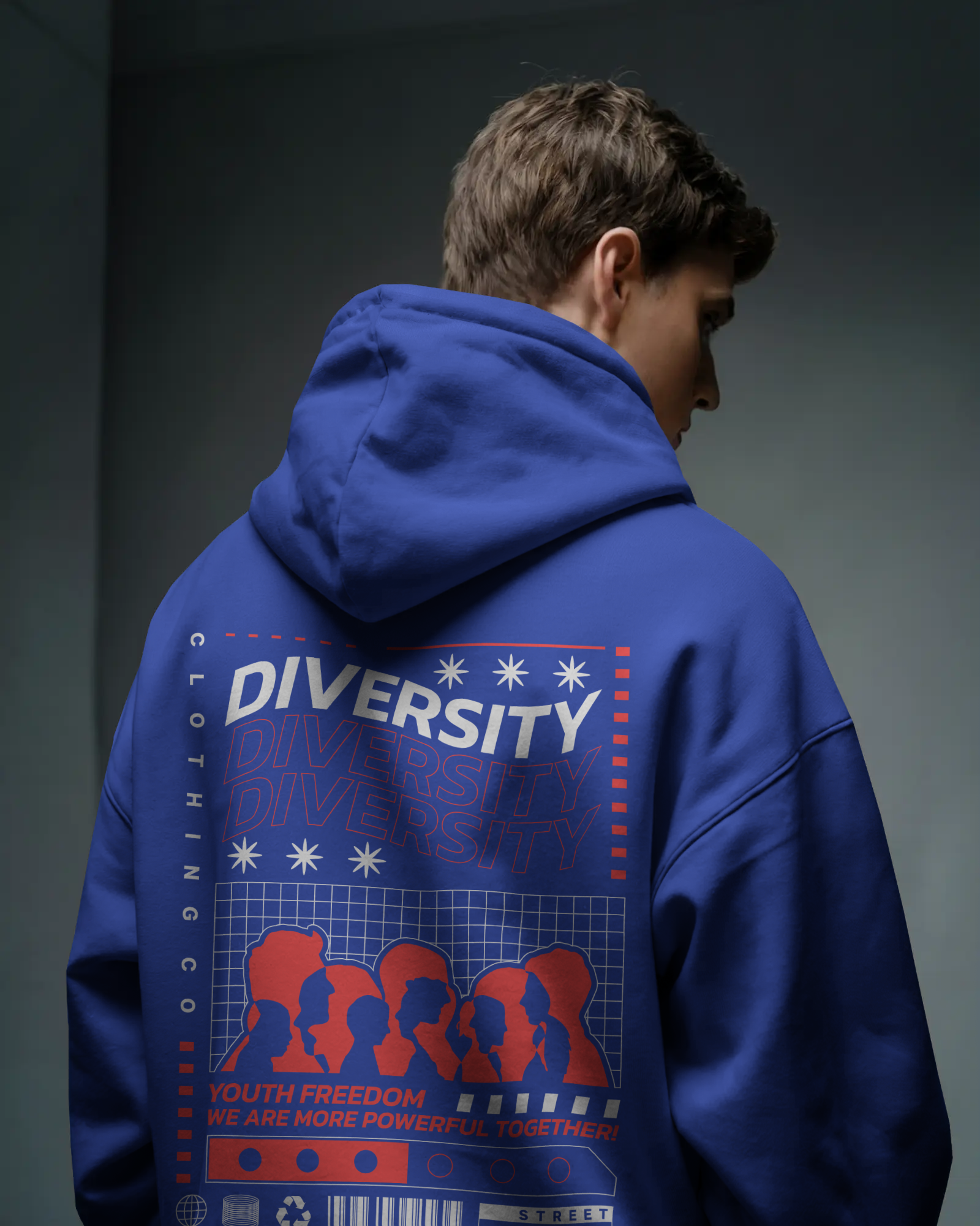 DIVERSITY Oversize Hoodie (Royal Blue)
