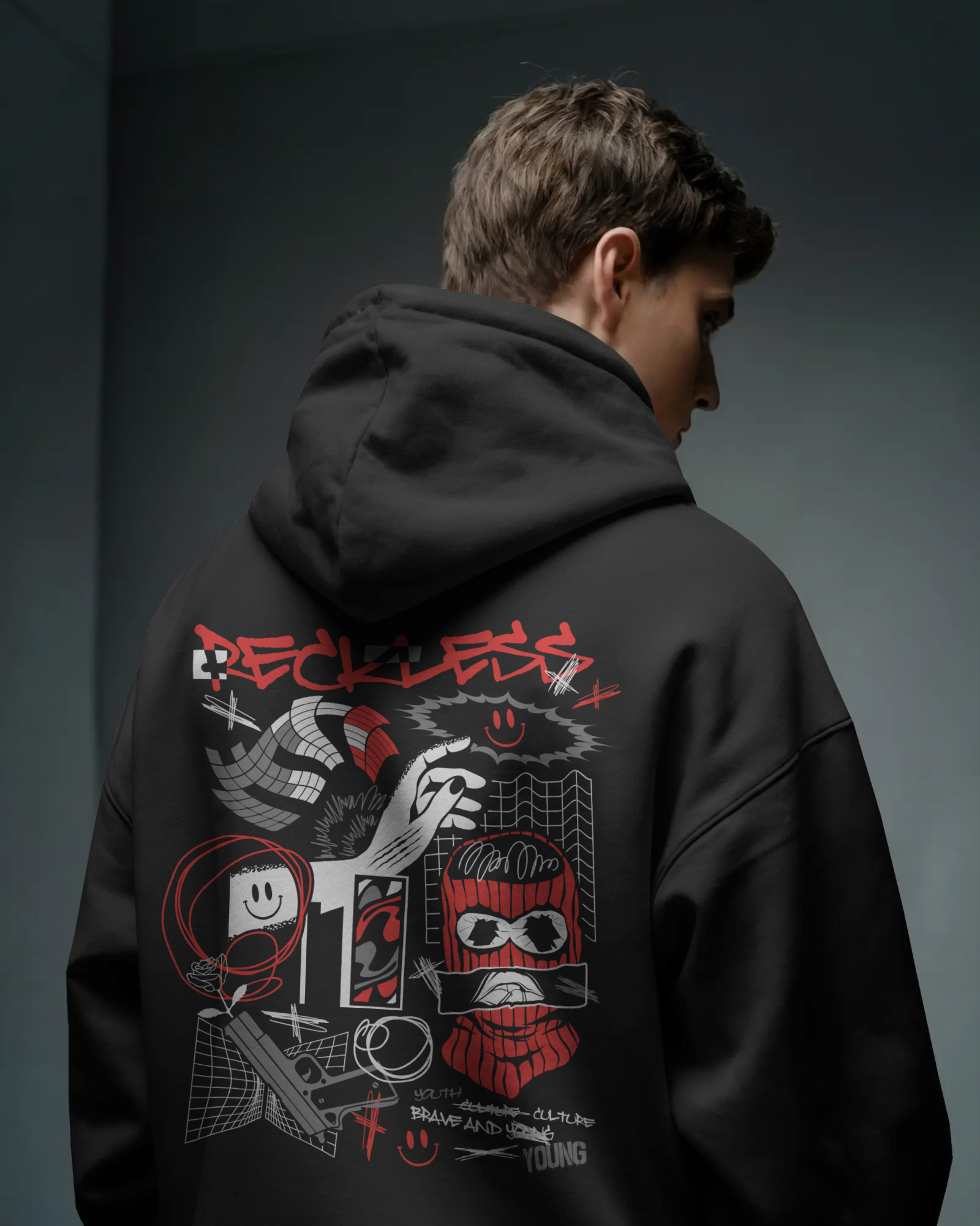 RACKLESS Oversize Hoodie (Black)