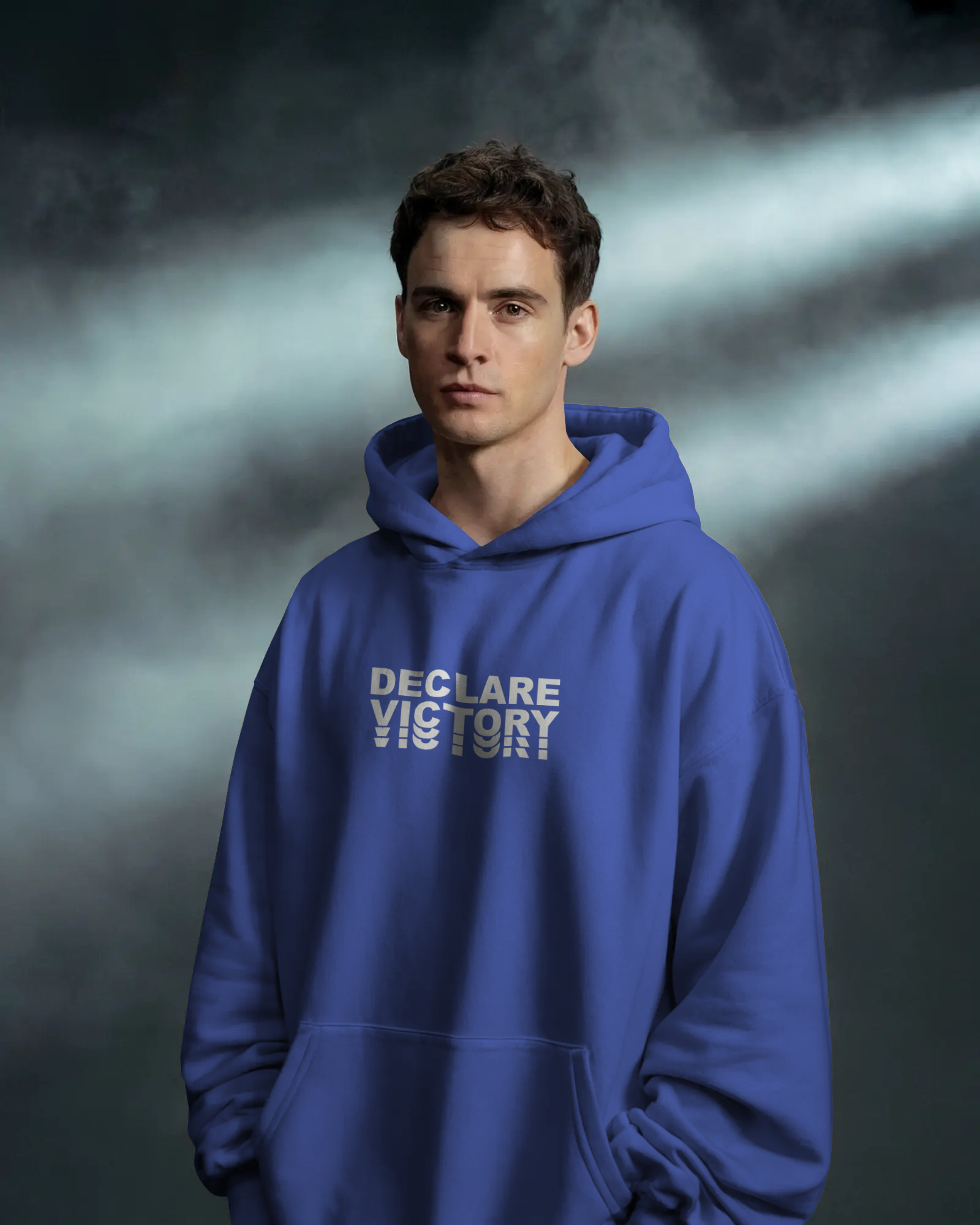 DECLARE VICTORY Oversize Hoodie (Roya Blue)