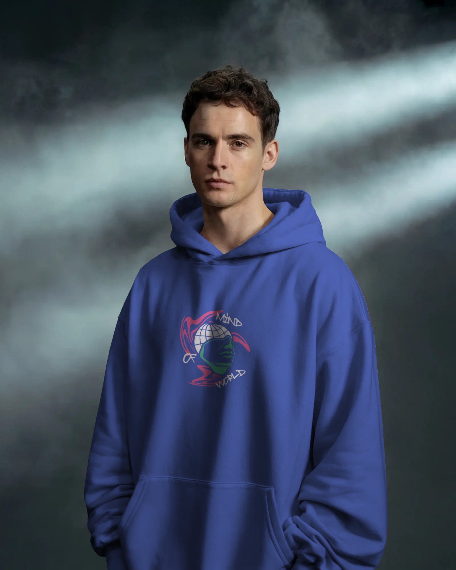 MIND OF WORLD Oversize Hoodie (Roya Blue)