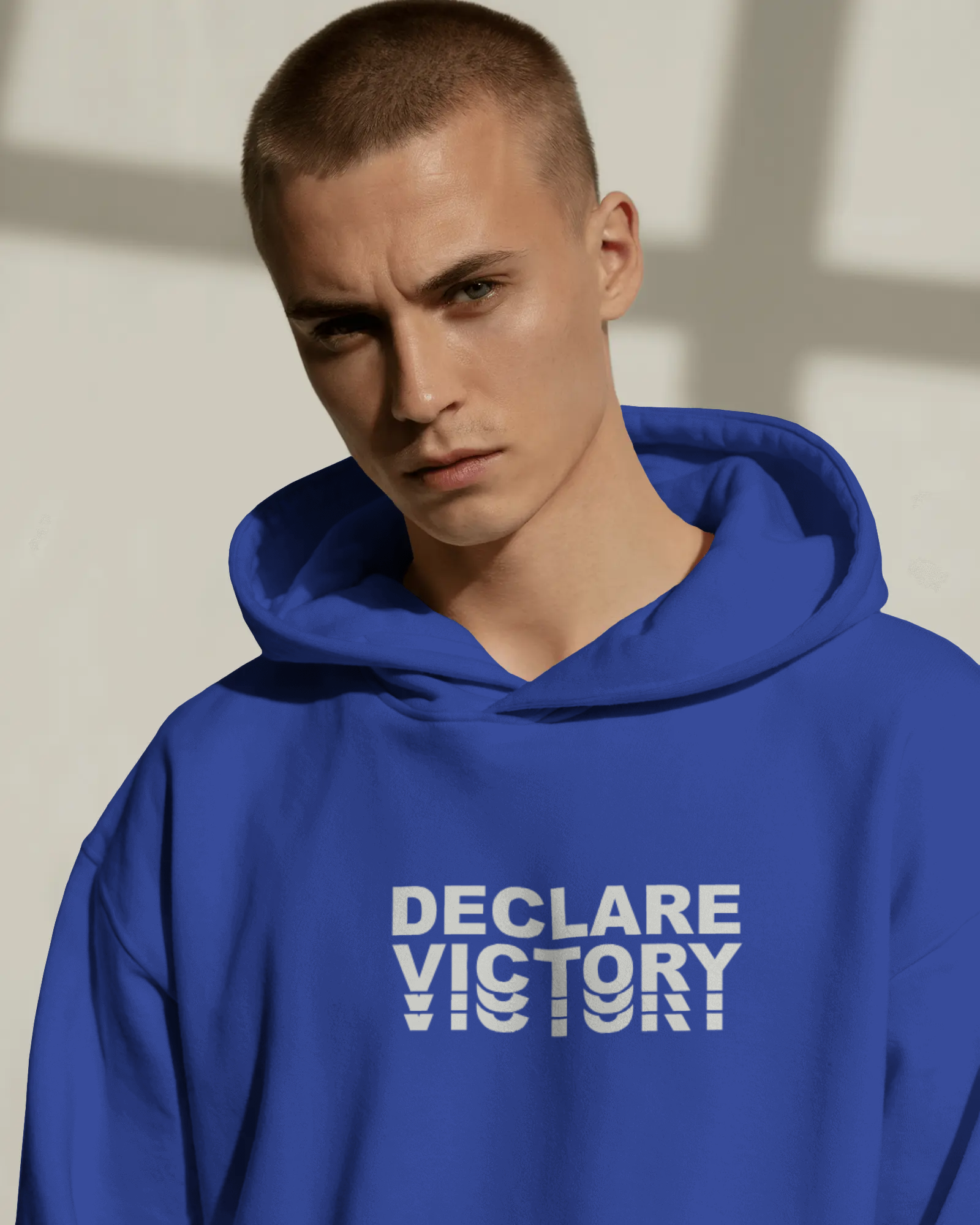 DECLARE VICTORY Oversize Hoodie (Roya Blue)