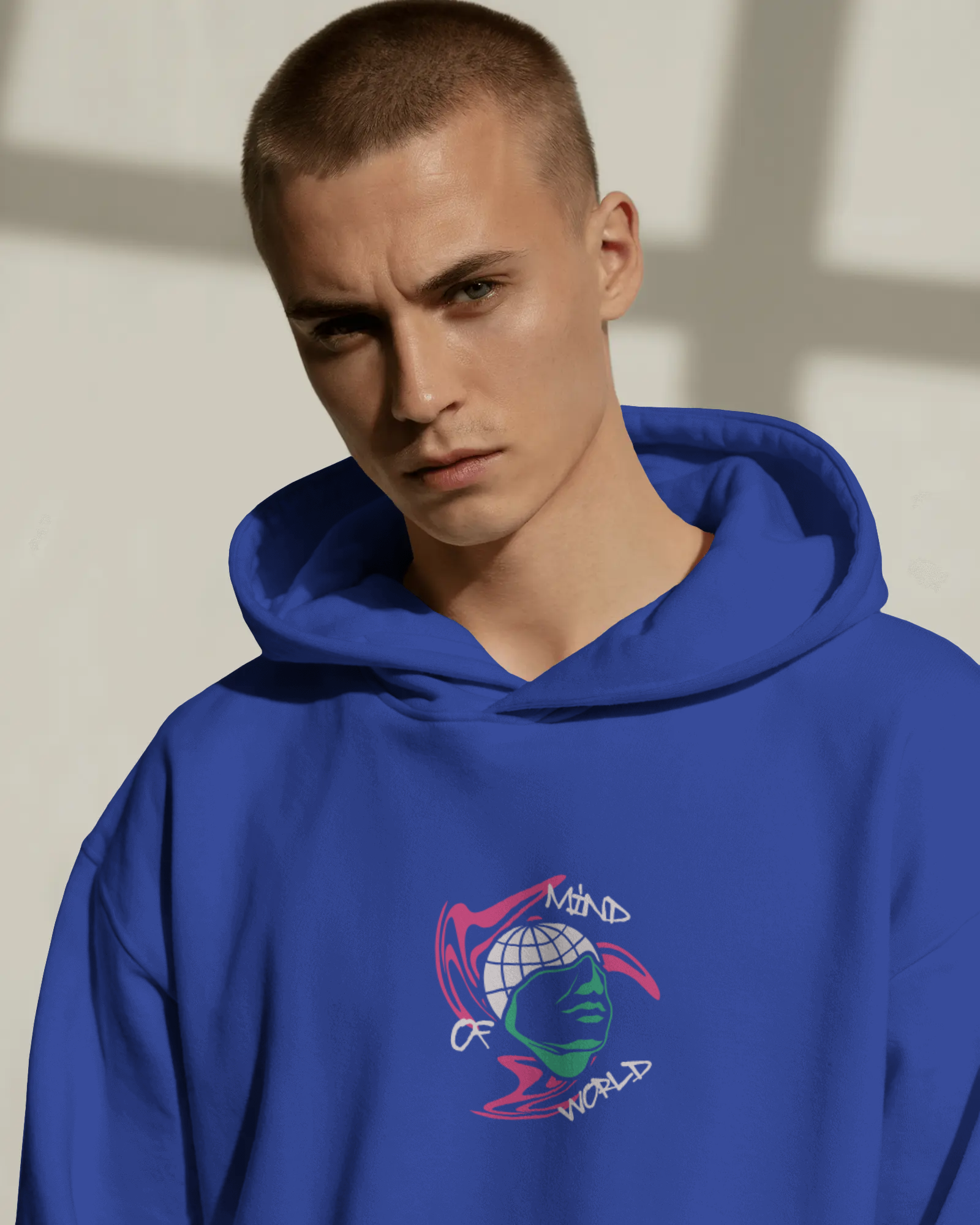 MIND OF WORLD Oversize Hoodie (Roya Blue)